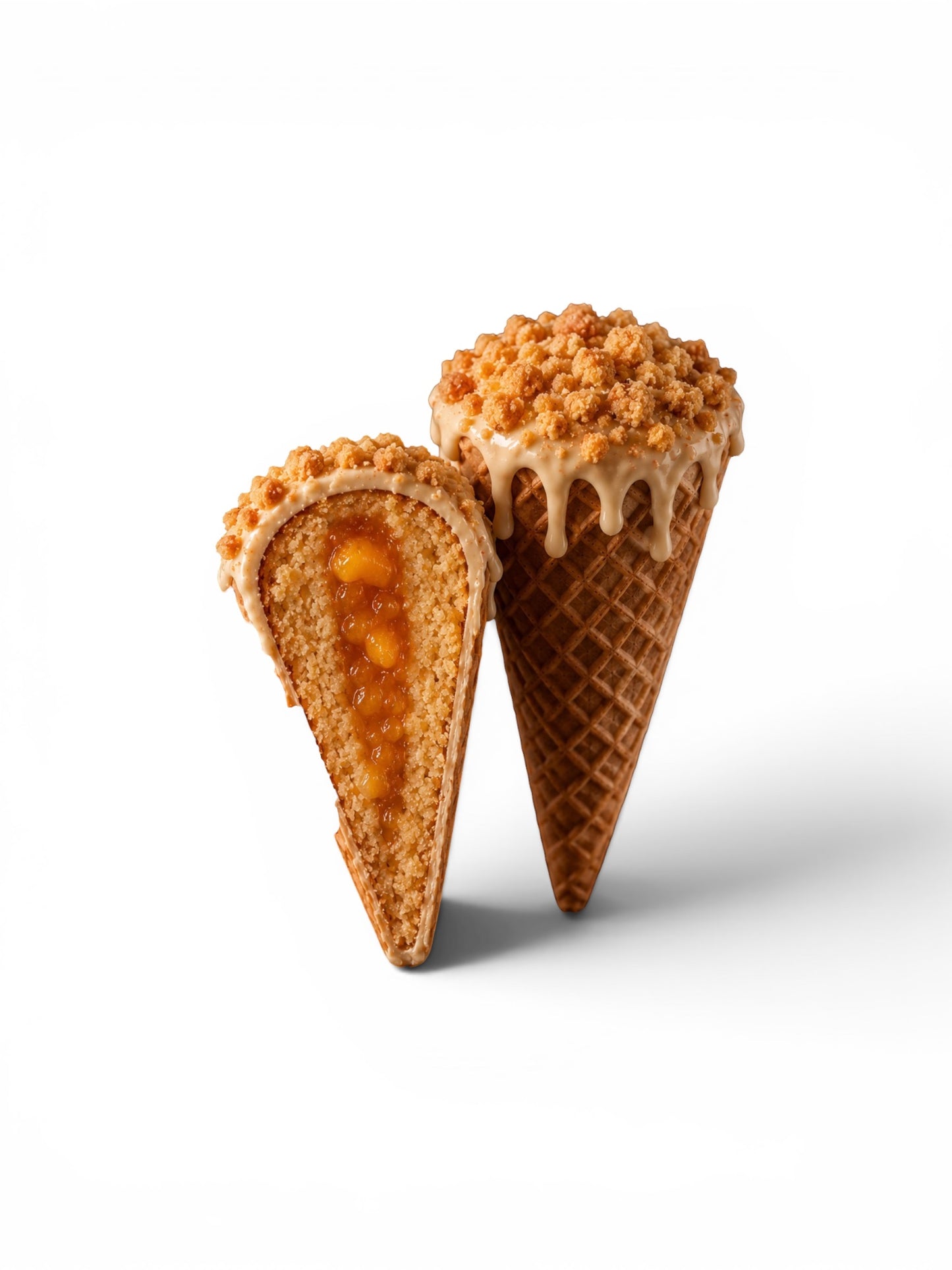 Peach Cobbler Cake Cone
