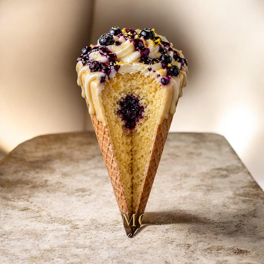 Lemon Blueberry Bliss Cake Cone