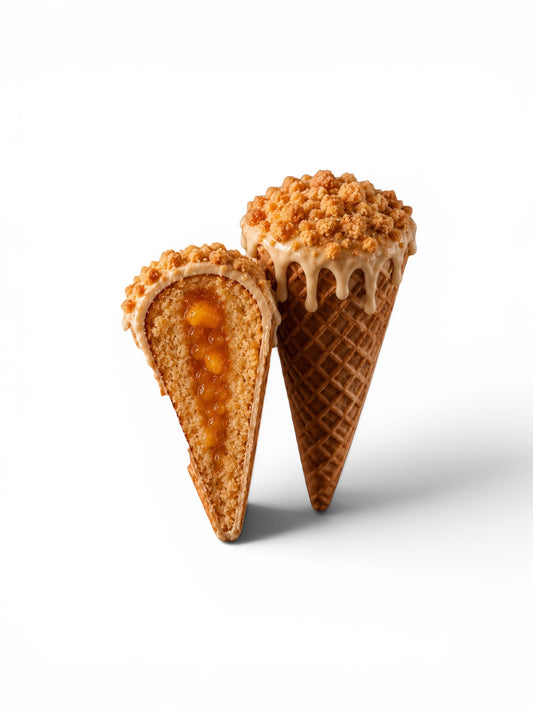 Peach Cobbler Cake Cone